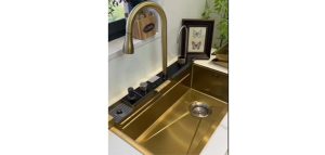 سینک ظرفشویی آبشاری پیانویی پنج کلید طلایی دیجیتال